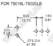 T8019L-TNQ переключатель рычажный миниатюрный угловой вертикальный ON-ON