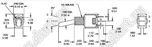 TS-4A-SEBQ-E-H переключатель рычажный ON-OFF-ON; 1.5A 250V