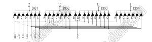 BJ3494CE индикатор светодиодный; 0.39"; 4-разр.; 7-сегм.; оранжевый; общий анод