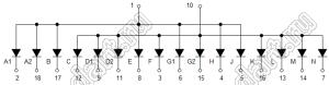 BJ8103FY индикатор светодиодный; 0.8"; 1-разр.; 16-сегм.; желтый; общий анод