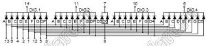 BJ5462EB индикатор светодиодный; 0.56"; 4-разр.; 7-сегм.; синий; общий катод