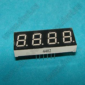 BJ4402CH индикатор светодиодный; 0.4"; 4-разр.; 7-сегм.; красный; общий катод