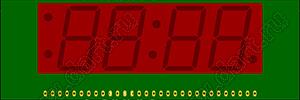 BJ40901GH индикатор светодиодный; 0.9"; 4-разр.; 7-сегм.; красный; общий анод