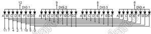 BJ4401BY индикатор светодиодный; 0.4"; 4-разр.; 7-сегм.; желтый; общий анод