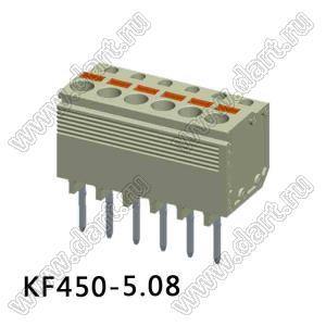 KF450-5.08-01P-17 клеммник нажимной, прямой; шаг=5,08мм; I max=20/18А; U=300/300В; 1-xx-конт.