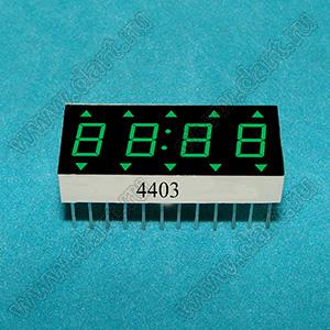 BJ4403BB индикатор светодиодный; 0.4"; 4-разр.; 7-сегм.; синий; общий анод