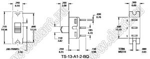 TS-13-A1-2-BQ-H переключатель движковый прямой ON-ON