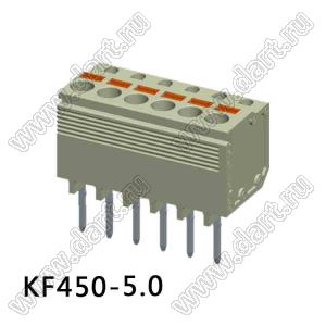 KF450-5.0-01P-17 клеммник нажимной, прямой; шаг=5мм; I max=20/18А; U=300/300В; 1-xx-конт.