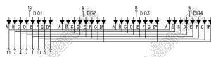 BJ4401DY индикатор светодиодный; 0.4"; 4-разр.; 7-сегм.; желтый; общий анод