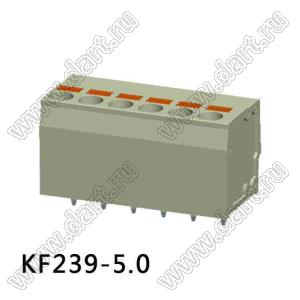 KF239-5.0-01P-17 клеммник нажимной, прямой; шаг=5мм; I max=12/12А; U=300/250В; 1-xx-конт.