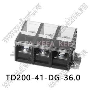TD200-41-DG-36.0 клеммник на DIN рейку, двухрядные, с крышкой; шаг=36,0мм; I max=230/230А; U=600/1000В; 1-xx-конт.