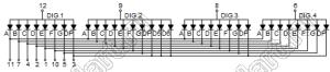 BJ5466BE индикатор светодиодный; 0.56"; 4-разр.; 7-сегм.; оранжевый; общий анод