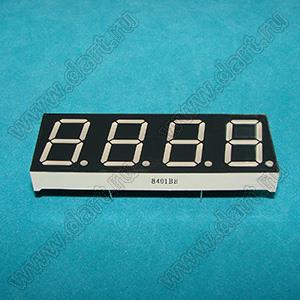 BJ8401BE индикатор светодиодный; 0.8"; 4-разр.; 7-сегм.; оранжевый; общий анод
