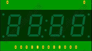 BJ40403LG индикатор светодиодный; 0.4"; 4-разр.; 7-сегм.; желто-зеленый; общий катод