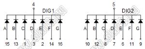 BJ3203CH индикатор светодиодный; 0.3"; 2-разр.; 7-сегм.; красный; общий катод