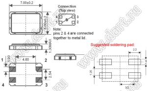 6.1760 MHz (SMD7050, KX-13 Geyer) резонатор кварцевый SMD; 6,1760МГц