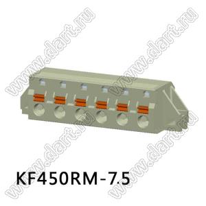 KF450RM-7.5-01P-17 клеммник нажимной, угловой, с монтажными ушами; шаг=7,5мм; I max=20/18А; U=300/400В; 1-xx-конт.