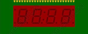 BJ40401GG индикатор светодиодный; 0.4"; 4-разр.; 7+8+9-сегм.; желто-зеленый; общий анод