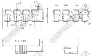 BJ8402BPG индикатор светодиодный; 0.8"; 4-разр.; 7-сегм.; зеленый; общий анод