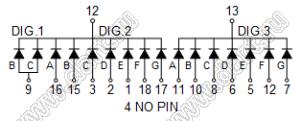 BJ5302AG индикатор светодиодный; 0.5"; 2,5-разр.; 7-сегм.; желто-зеленый; общий катод