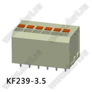 KF239-3.5-01P-17 клеммник нажимной, прямой; шаг=3,5мм; I max=6/6А; U=300/250В; 1-xx-конт.