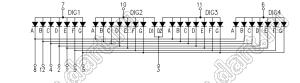 BJ3494DE индикатор светодиодный; 0.39"; 4-разр.; 7-сегм.; оранжевый; общий анод