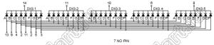 BJ3561AG индикатор светодиодный; 0.36"; 5-разр.; 7-сегм.; желто-зеленый; общий катод