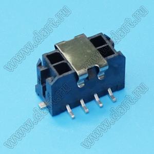 3000WV-S-2X04P (Micro-Fit 3.0™ MOLEX 043045-0818, MF30-SVE1-08, C30000VS20430LP3BW) вилка на плату двухрядная прямая SMD; шаг 3,0мм; 2x4-конт.