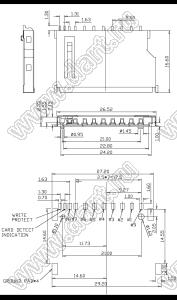SD-02 (SDC009-A0-0003,SDS630) держатель SD карты 11 конт