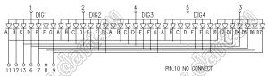 BJ4403BY индикатор светодиодный; 0.4"; 4-разр.; 7-сегм.; желтый; общий анод