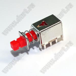 PS-22F11L переключатель нажимной 2P2T с фиксацией; 0,3A 50V