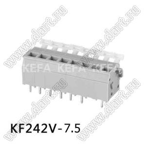 KF242V-7.5-01P-11 клеммник нажимной, прямой; шаг=7,5мм; I max=10/12А; U=300/750В (UL/CE); 1-xx-конт.