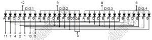 BJ3492BW индикатор светодиодный; 0.39"; 4-разр.; 7-сегм.; белый; общий анод