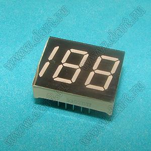 BJ5302AY индикатор светодиодный; 0.5"; 2,5-разр.; 7-сегм.; желтый; общий катод