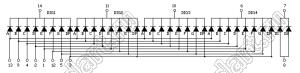 BJ8402BG индикатор светодиодный; 0.8"; 4-разр.; 7-сегм.; желто-зеленый; общий анод