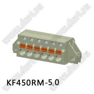 KF450RM-5.0-01P-17 клеммник нажимной, угловой, с монтажными ушами; шаг=5мм; I max=20/18А; U=300/300В; 1-xx-конт.