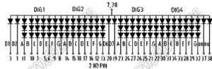 BJ42501AE индикатор светодиодный; 2.5"; 4-разр.; 7-сегм.; оранжевый; общий анод