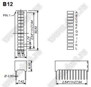 BR-B12A шкала светодиодная 12 сегментов