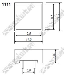 BR1111W поле светящееся квадратное; белый