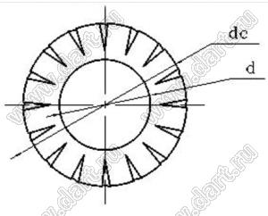 GB862 M14-OT шайба корончатая с зубьями снаружи