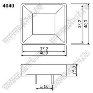 BR4040R поле светящееся квадратное; красный