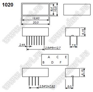 BR1020Y поле светящееся прямоугольное; желтый