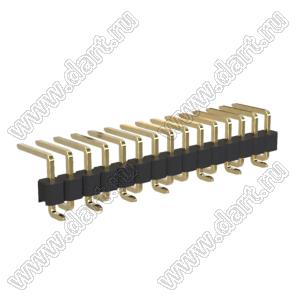 BL1217-1115M2 штыри однорядные SMD горизонтальные, тип 2; шаг 2.54мм; H=1.7мм; 15-конт.