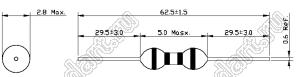 AL0204-3R9K (12103R9K) дроссель с аксиальными выводами; L=3,9мкГн; A=200мА