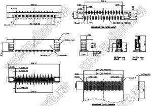 1226-21-01B розетка SMD для плоского шлейфа (FPC); P=0,5мм; вертикальный вход; 21-конт.