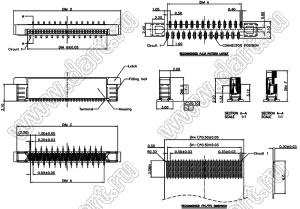 1226-10-01B розетка SMD для плоского шлейфа (FPC); P=0,5мм; вертикальный вход; 10-конт.