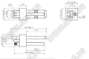 DS-2-02BF вилка DIN; 2-конт.