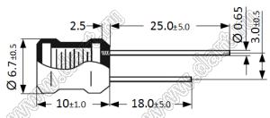 RLB0812-181KL дроссель с аксиальными выводами; L=180±10%мкГн (при 1 кГц); I max=260мА