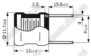 RLB1314-100ML дроссель с аксиальными выводами; L=10,0±20%мкГн (при 1 кГц); I max=3,200А