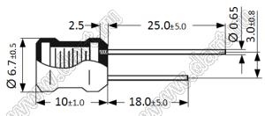 RLB0712-270KL дроссель с аксиальными выводами; L=27±10%мкГн (при 1 кГц); I max=650мА